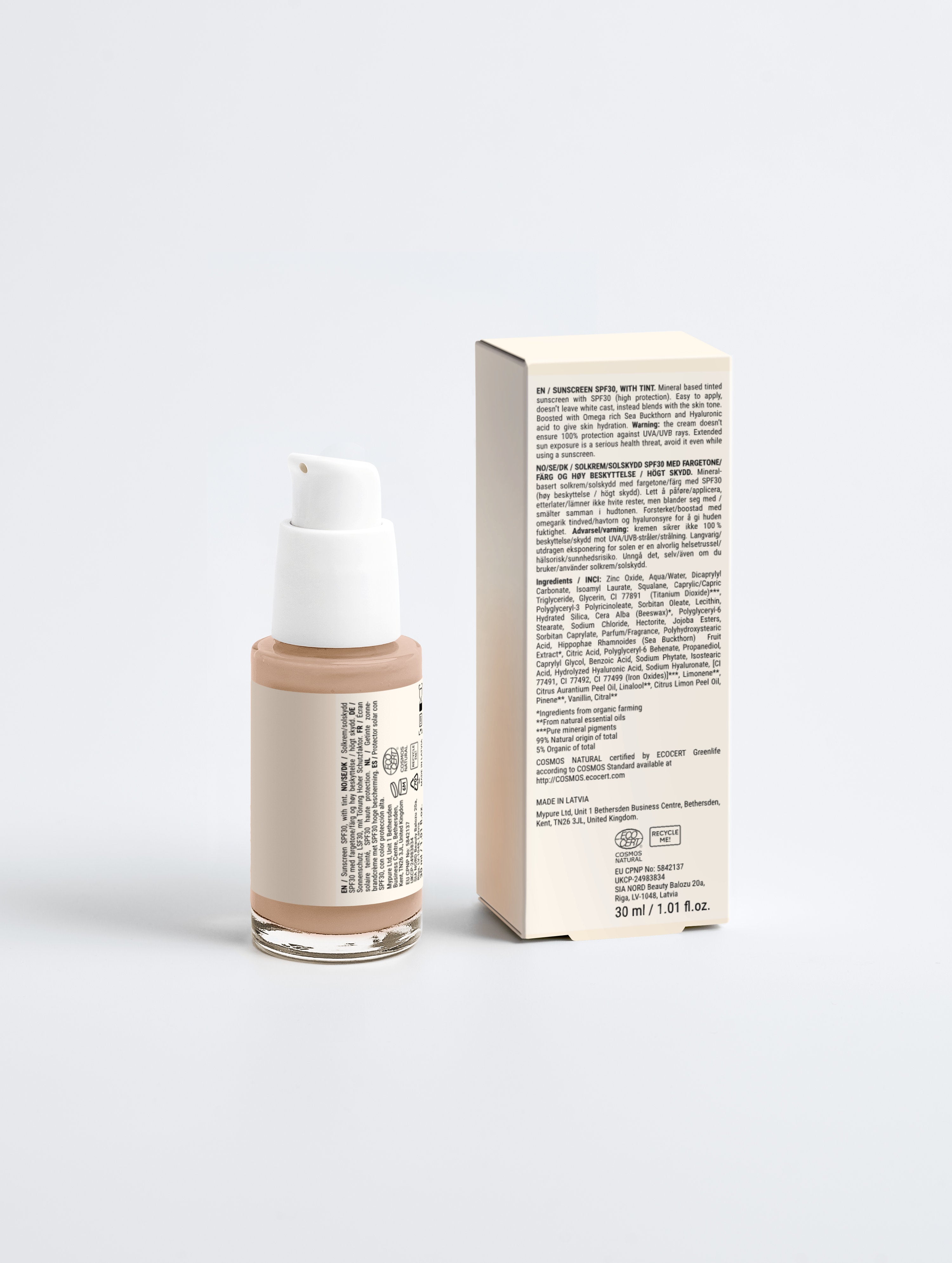 Sunscreen SPF30, with tint